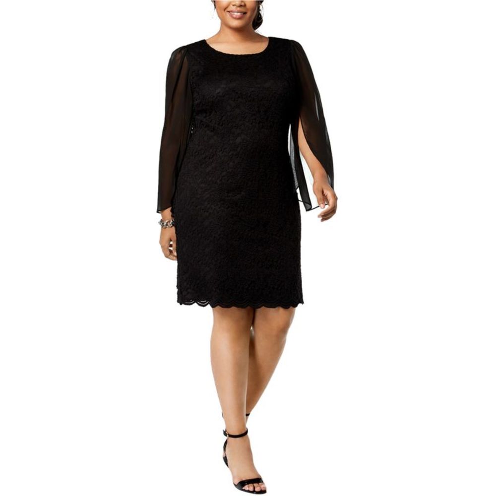 Connected Womens Open Sleeves Cocktail Dress, Black, NWT